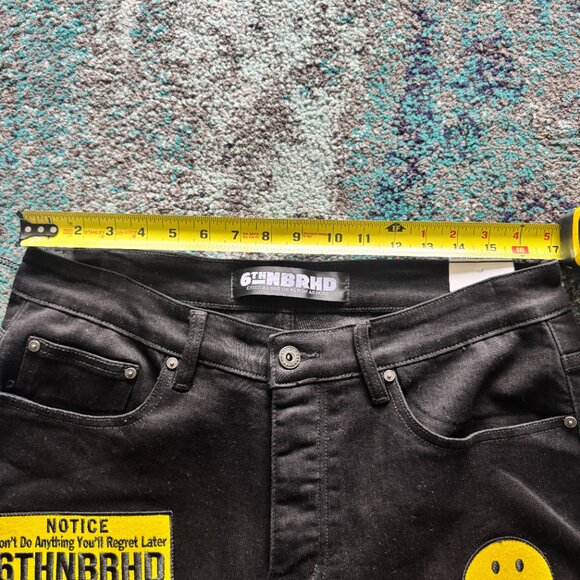 6THNBRHD “Notice” Patch Shorts – Black size 32 - Picture 8 of 9